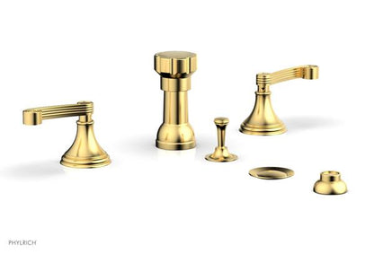 Phylrich - 3Ring Four Hole Bidet Set - Curved Lever Handles