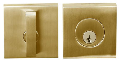 Linnea - Single Cylinder Deadbolt. Square trim, Rectangular turnpiece. 63 x 63mm.