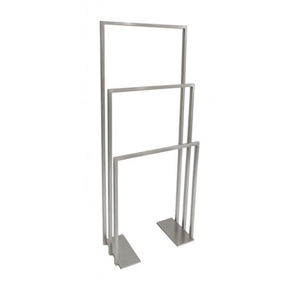 Lacava - Linea Floor-Mount Triple Towel Stand Made Of Stainless Steel, Fixing Floor Kit Included. W: 19 3/4”
 D: 9” H: 55 1/8”