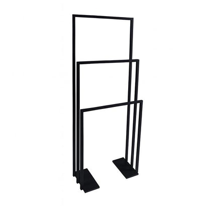 Lacava - Linea Floor-Mount Triple Towel Stand Made Of Stainless Steel, Fixing Floor Kit Included. W: 19 3/4”
 D: 9” H: 55 1/8”