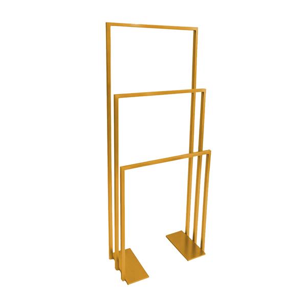 Lacava - Linea Floor-Mount Triple Towel Stand Made Of Stainless Steel, Fixing Floor Kit Included. W: 19 3/4”
 D: 9” H: 55 1/8”