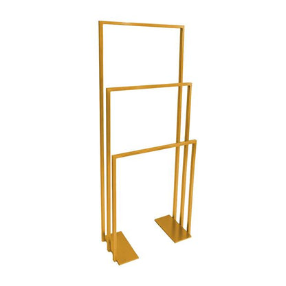 Lacava - Linea Floor-Mount Triple Towel Stand Made Of Stainless Steel, Fixing Floor Kit Included. W: 19 3/4”
 D: 9” H: 55 1/8”