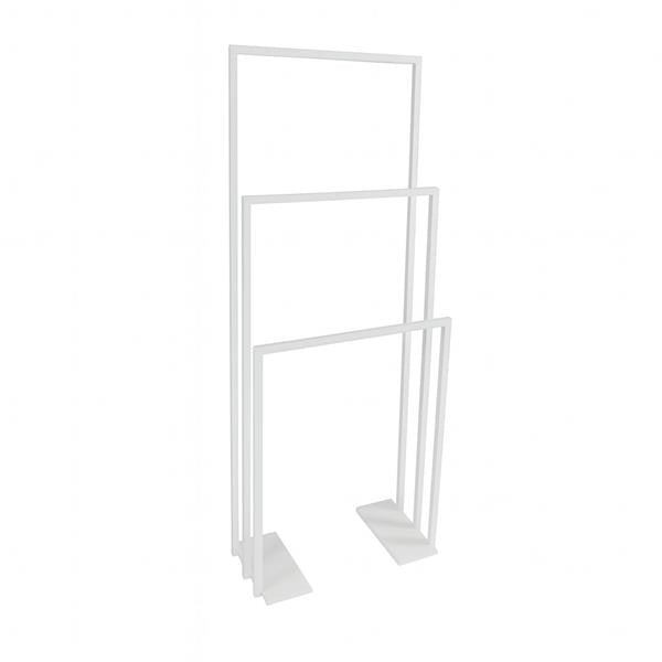 Lacava - Linea Floor-Mount Triple Towel Stand Made Of Stainless Steel, Fixing Floor Kit Included. W: 19 3/4”
 D: 9” H: 55 1/8”