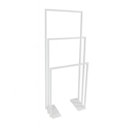 Lacava - Linea Floor-Mount Triple Towel Stand Made Of Stainless Steel, Fixing Floor Kit Included. W: 19 3/4”
 D: 9” H: 55 1/8”