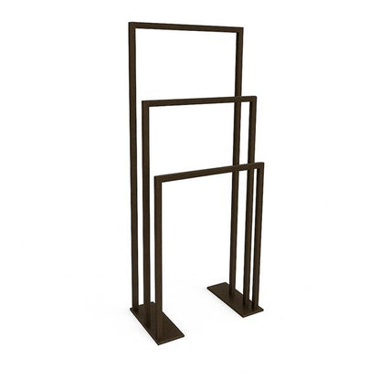 Lacava - Linea Floor-Mount Triple Towel Stand Made Of Stainless Steel, Fixing Floor Kit Included. W: 19 3/4”
 D: 9” H: 55 1/8”