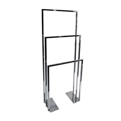 Lacava - Linea Floor-Mount Triple Towel Stand Made Of Stainless Steel, Fixing Floor Kit Included. W: 19 3/4”
 D: 9” H: 55 1/8”