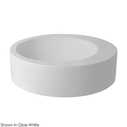 Lacava - La Scala Round Solid Surface Vessel Washbasin With Overflow And Decorative Drain Cover (Drain Not Included), Finished Back.