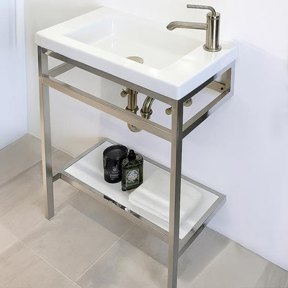 Lacava - Dimini Floor-Standing Console Stand With A Towel Bar (Bathroom Sink 5272 Sold Separately). It Must Be Attached To Wall.