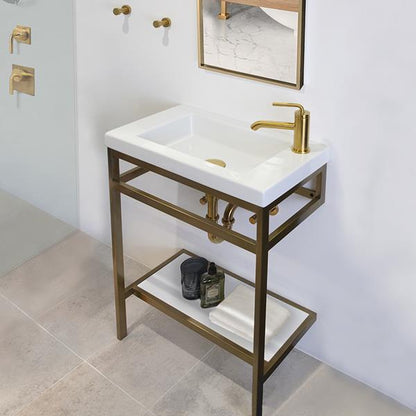 Lacava - Dimini Floor-Standing Console Stand With A Towel Bar (Bathroom Sink 5272 Sold Separately). It Must Be Attached To Wall.