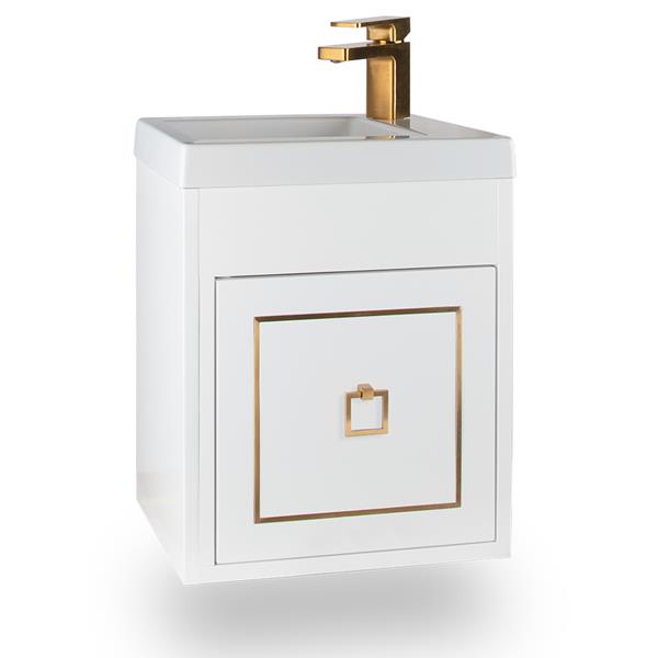 Lacava - Dimini Wall-Mount Under-Counter Vanity With One Optional Metal Inlay Door. Bathroom Sink 5271 Sold Separately. W: 15 3/8 Inch,