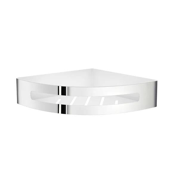 Smedbo - Sideline  - Corner Shower Basket In Polished Stainless Steel/Insert In White Abs