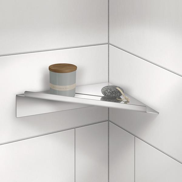 Sideline - Self-Adhesive Corner Shower Shelf - 8.25 x 8.25 Inches