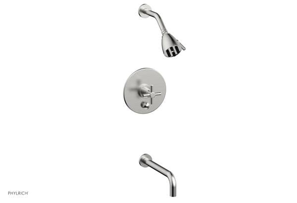 Phylrich - Basic Pressure Balance Tub and Shower Set 10 Inch Spout - Cross Handle