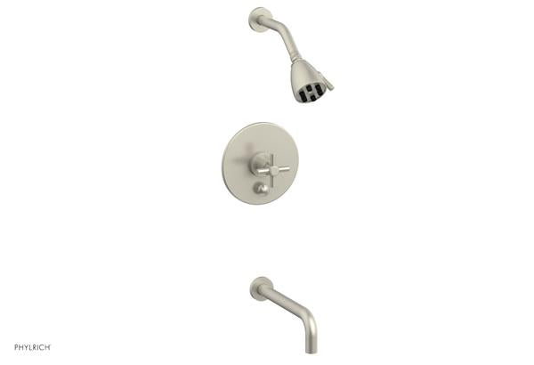 Phylrich - Basic Pressure Balance Tub and Shower Set 10 Inch Spout - Cross Handle