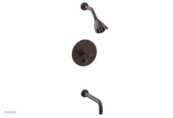 Phylrich - Basic Pressure Balance Tub and Shower Set 10 Inch Spout - Cross Handle