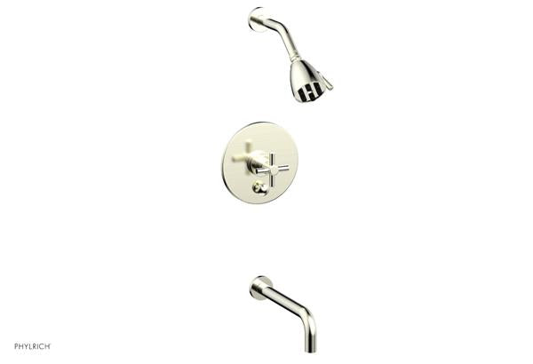 Phylrich - Basic Pressure Balance Tub and Shower Set 10 Inch Spout - Cross Handle