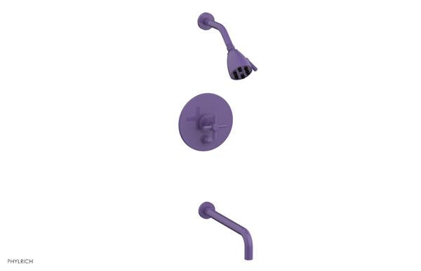 Phylrich - Basic Pressure Balance Tub and Shower Set 12 Inch Spout - Cross Handle