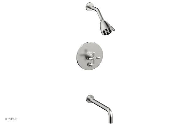 Phylrich - Basic Pressure Balance Tub and Shower Set 12 Inch Spout - Cross Handle