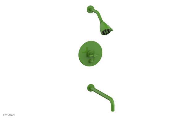 Phylrich - Basic Pressure Balance Tub and Shower Set 14 Inch Spout - Cross Handle