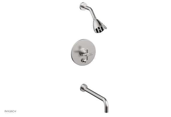 Phylrich - Basic Pressure Balance Tub and Shower Set 14 Inch Spout - Cross Handle