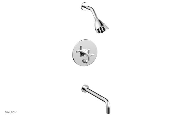 Phylrich - Basic Pressure Balance Tub and Shower Set 14 Inch Spout - Cross Handle