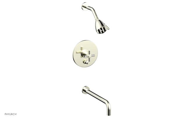 Phylrich - Basic Pressure Balance Tub and Shower Set 14 Inch Spout - Cross Handle