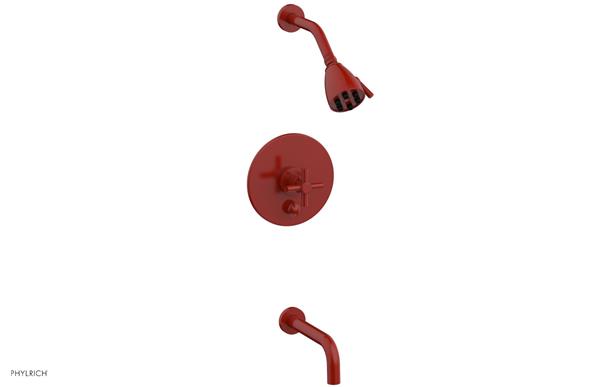 Phylrich - Basic Pressure Balance Tub and Shower Set 7-1/2 Inch Spout - Cross Handle