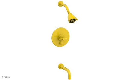 Phylrich - Basic Pressure Balance Tub and Shower Set 7-1/2 Inch Spout - Cross Handle