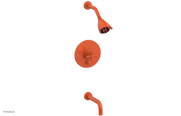Phylrich - Basic Pressure Balance Tub and Shower Set 7-1/2 Inch Spout - Cross Handle