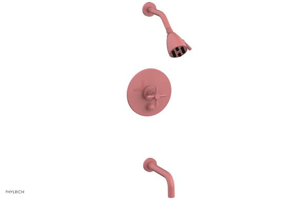 Phylrich - Basic Pressure Balance Tub and Shower Set 7-1/2 Inch Spout - Cross Handle