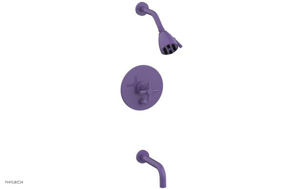 Phylrich - Basic Pressure Balance Tub and Shower Set 7-1/2 Inch Spout - Cross Handle