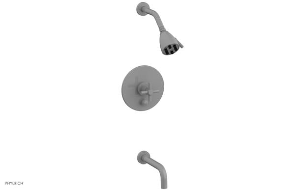 Phylrich - Basic Pressure Balance Tub and Shower Set 7-1/2 Inch Spout - Cross Handle