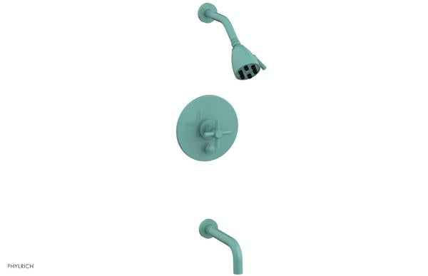 Phylrich - Basic Pressure Balance Tub and Shower Set 7-1/2 Inch Spout - Cross Handle