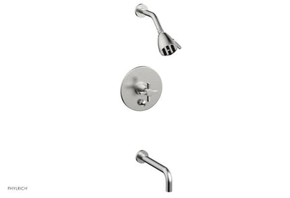 Phylrich - Basic Pressure Balance Tub and Shower Set 10 Inch Spout - Blade Cross Handle