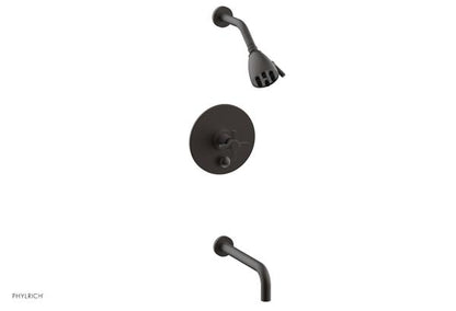 Phylrich - Basic Pressure Balance Tub and Shower Set 10 Inch Spout - Blade Cross Handle