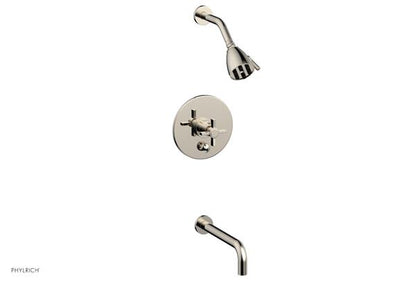 Phylrich - Basic Pressure Balance Tub and Shower Set 10 Inch Spout - Blade Cross Handle