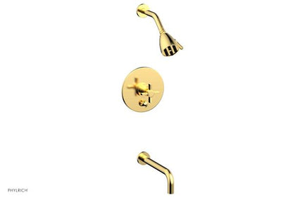 Phylrich - Basic Pressure Balance Tub and Shower Set 10 Inch Spout - Blade Cross Handle