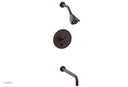 Phylrich - Basic Pressure Balance Tub and Shower Set 12 Inch Spout - Blade Cross Handle