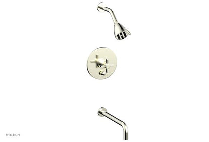 Phylrich - Basic Pressure Balance Tub and Shower Set 12 Inch Spout - Blade Cross Handle