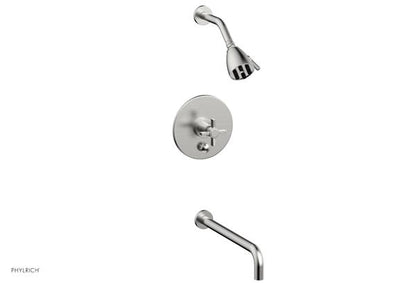 Phylrich - Basic Pressure Balance Tub and Shower Set 14 Inch Spout - Blade Cross Handle
