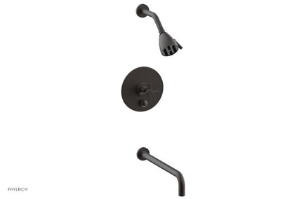 Phylrich - Basic Pressure Balance Tub and Shower Set 14 Inch Spout - Blade Cross Handle