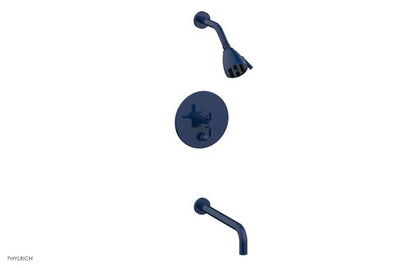 Phylrich - Basic Pressure Balance Tub and Shower Set 7 1/2 Inch Spout - Blade Cross Handle