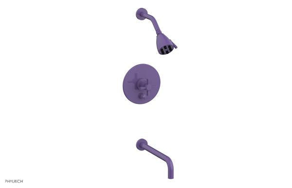 Phylrich - Basic Pressure Balance Tub and Shower Set 7 1/2 Inch Spout - Blade Cross Handle