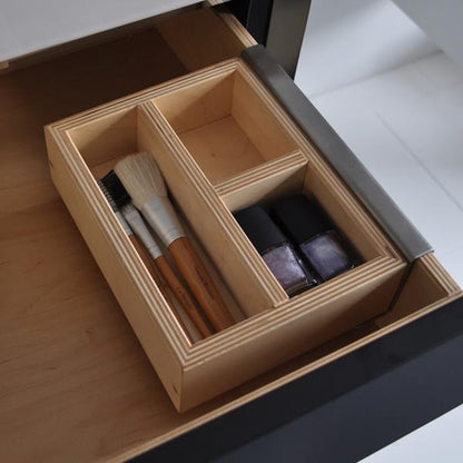 Lacava - Add-On Hanging Organizer Made Of Baltic Birch In Natural Finish And Brushed Stainless Steel Bracket.