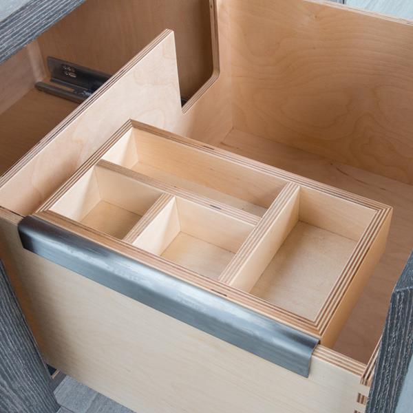 Lacava - Add-On Hanging Organizer Made Of Baltic Birch In Natural Finish And Brushed Stainless Steel Bracket