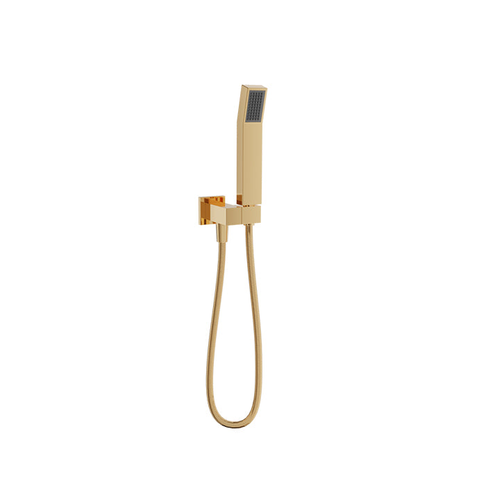 Baril - 1-spray anti-limestone hand shower on wall-mounted supply elbow