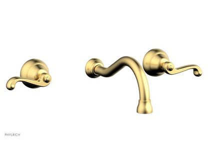 Phylrich - Revere & Savannah Wall Lavatory Set - Curved Lever Handles