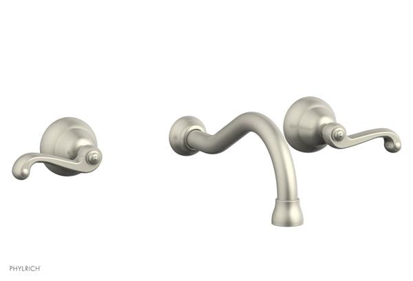 Phylrich - Revere & Savannah Wall Lavatory Set - Curved Lever Handles