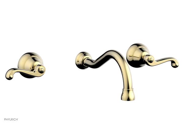 Phylrich - Revere & Savannah Wall Lavatory Set - Curved Lever Handles