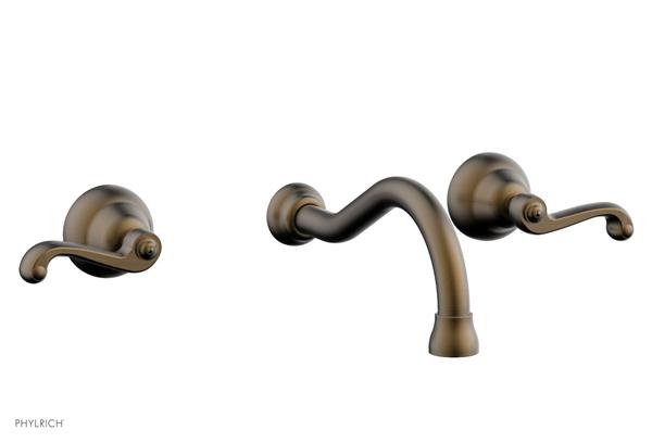 Phylrich - Revere & Savannah Wall Lavatory Set - Curved Lever Handles